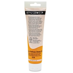 Daler-Rowney System3 Acrylic - Cadmium Yellow Deep Hue, 150 ml tube back