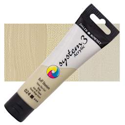 Daler-Rowney System3 Acrylic - Buff Titanium, 59 ml tube and swatch
