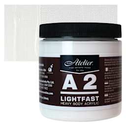 Chroma A2 Student Acrylic - Titanium White, 250 ml jar and swatch