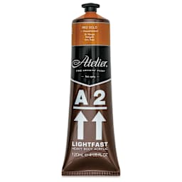 Chroma A2 Student Acrylics - Red Gold, 120 ml tube, front