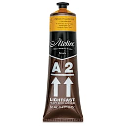 Chroma A2 Student Acrylics - India Yellow, 120 ml tube, front