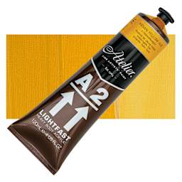 Chroma A2 Student Acrylic - India Yellow, 120 ml tube and swatch