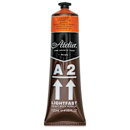Chroma A2 Student Acrylics - Cadmium Orange Hue, 120 ml tube, front