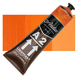 Chroma A2 Student Acrylic - Cadmium Orange Hue, 120 ml tube and swatch