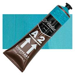 Chroma A2 Student Acrylic - Cobalt Turquoise Light, 120 ml tube and swatch