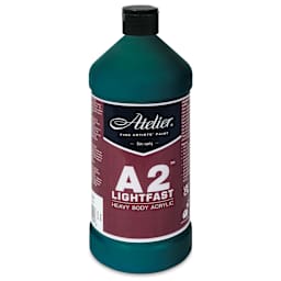 Chroma A2 Student Acrylics - Pthalo Green Hue, 1 L, Bottle, front