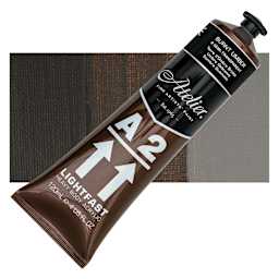 Chroma A2 Student Acrylic - Burnt Umber, 120 ml tube and swatch