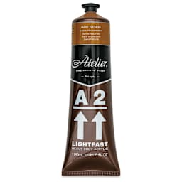 Chroma A2 Student Acrylics - Raw Sienna, 120 ml tube, front