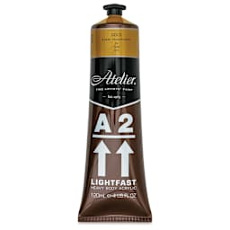 Chroma A2 Student Acrylics - Gold, 120 ml tube, front