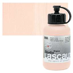 Lascaux Studio Acrylic - Naples Orange, 85 ml bottle and swatch