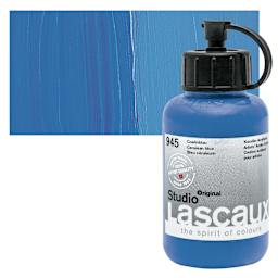 Lascaux Studio Acrylic - Cerulean Blue, 85 ml bottle and swatch