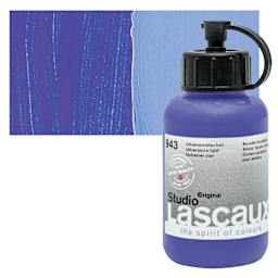 Lascaux Studio Acrylic - Ultramarine Blue Light, 85 ml bottle and swatch