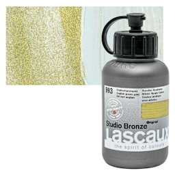 Lascaux Studio Acrylic - English Green Gold, 85 ml bottle and swatch