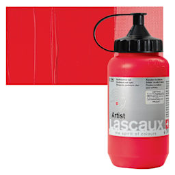Lascaux Artist Acrylic - Cadmium Red Light, 390 ml Tube and swatch