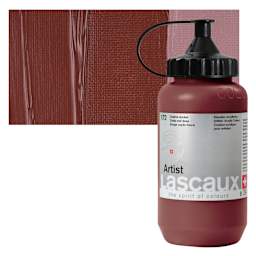 Lascaux Artist Acrylic - Oxide Red Deep, 390 ml Tube and swatch