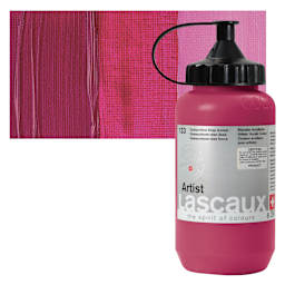 Lascaux Artist Acrylic - Quinacridone Rose Deep, 390 ml Tube and swatch