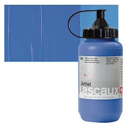 Lascaux Artist Acrylic - Phthalo Blue Medium, 390 ml Tube and swatch