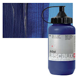 Lascaux Artist Acrylic - Phthalo Blue Deep, 390 ml Bottle and swatch