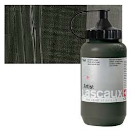 Lascaux Artist Acrylic - Oxide Olive Brown, 390 ml Bottle and swatch