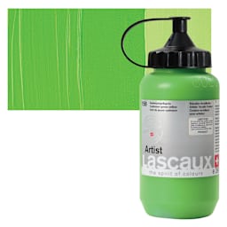 Lascaux Artist Acrylic - Cadmium Green Yellow, 390 ml Bottle and swatch