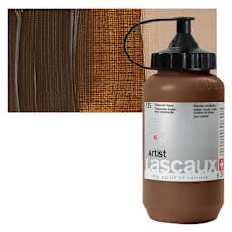 Lascaux Artist Acrylic - Transoxide Brown, 390 ml Bottle and swatch