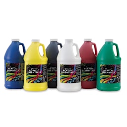 Chromacryl Acrylic Essentials - Set of 6, Primary Colors, 2 L