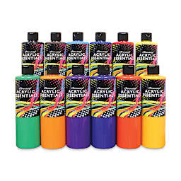 Chromacryl Acrylic Essentials - Set of 12, Assorted Colors, 500 ml