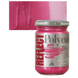 Maimeri Polycolor Vinyl Paint - Reflect Magenta, 140 ml and swatch