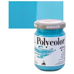 Maimeri Polycolor Vinyl Paint - King's Blue, 140 ml jar and swatch