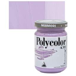Maimeri Polycolor Vinyl Paint - Lilac, 140 ml jar and swatch