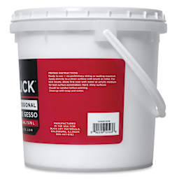Blick Artists Acrylic Gesso - Professional White, Gallon tub, side view instructions