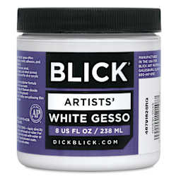 Blick Artists Acrylic Gesso - White, 8 oz jar, front label
