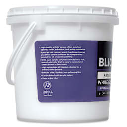 Blick Artists Acrylic Gesso - White, Gallon tub, side label product information
