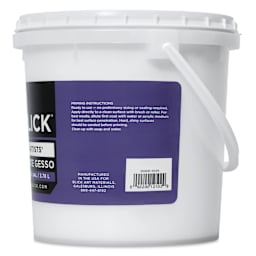 Blick Artists Acrylic Gesso - White, Gallon tub, side view label information