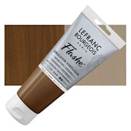 Lefranc & Bourgeois Flashe Vinyl Paint - Raw Umber, 80 ml tube and swatch