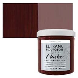 Lefranc & Bourgeois Flashe Vinyl Paint - Sepia Brown, 125 ml jar and swatch