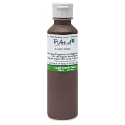 Tri-Art Liquid Artist Acrylics - Burnt Umber, 120 ml bottle