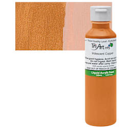 Tri-Art Liquid Artist Acrylic - Iridescent Copper, 120 ml bottle and swatch