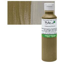 Tri-Art Liquid Artist Acrylic - Iridescent Bronze, 120 ml bottle and swatch