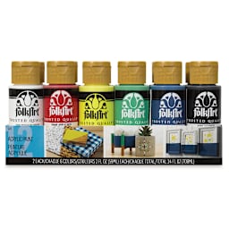 FolkArt Matte Acrylic Paint - Set of 12, Classic Colors, 2 oz, Bottles (Front of packaging)