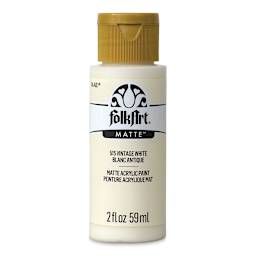 FolkArt Matte Acrylic Paint - Vintage White, 2 oz, Bottle (Front)