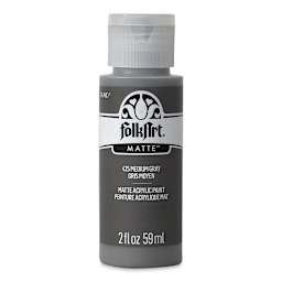 FolkArt Matte Acrylic Paint - Medium Gray, 2 oz, Bottle (Front)