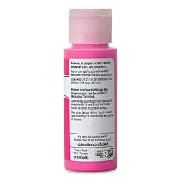 FolkArt Matte Acrylic Paint - Bright Pink, 2 oz, Bottle (Back)