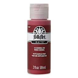 FolkArt Matte Acrylic Paint - Cardinal Red, 2 oz, Bottle (Front)