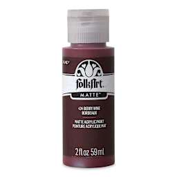 FolkArt Matte Acrylic Paint - Berry Wine, 2 oz, Bottle (Front)