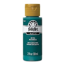 FolkArt Matte Acrylic Paint - Teal, 2 oz, Bottle (Front)