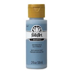 FolkArt Matte Acrylic Paint - French Blue, 2 oz, Bottle (Front)