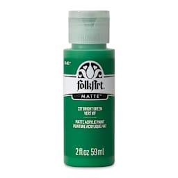FolkArt Matte Acrylic Paint - Bright Green, 2 oz, Bottle