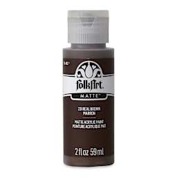 FolkArt Matte Acrylic Paint - Real Brown, 2 oz, Bottle (Front)