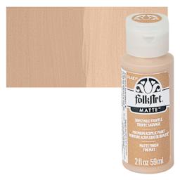 FolkArt Matte Acrylic Paint - Wild Truffle, 2 oz, Bottle and swatch